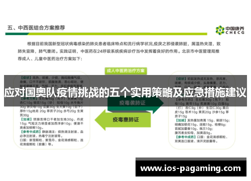 应对国奥队疫情挑战的五个实用策略及应急措施建议 应对国奥队疫情挑战的五个实用策略及应急措施建议
