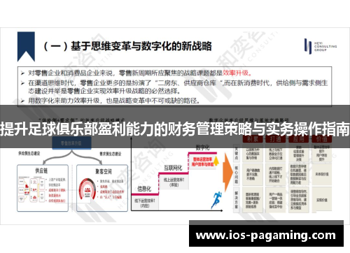 提升足球俱乐部盈利能力的财务管理策略与实务操作指南 提升足球俱乐部盈利能力的财务管理策略与实务操作指南